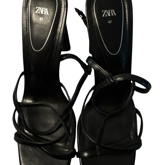 Zara Elegant Black Strappy Heels - Picture 1 of 5